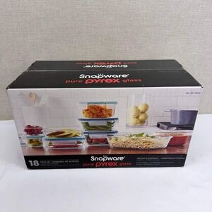 Snapware Pure Pyrex Glass 18 Piece Food Storage Set Airtight Lids 1103106 New